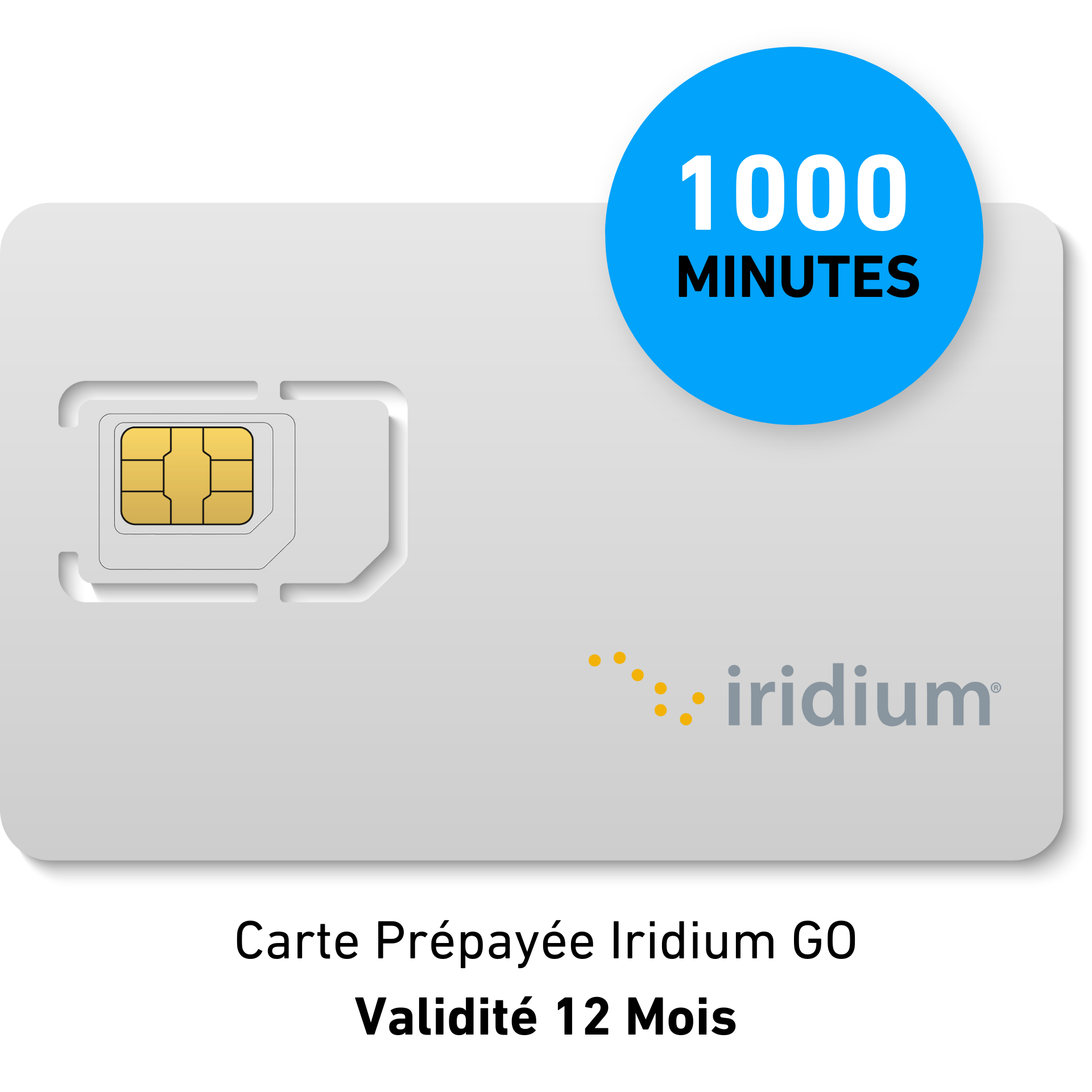 Carte SIM IRIDIUM GO Prépayée - 1000 min DATA - 12 MOIS