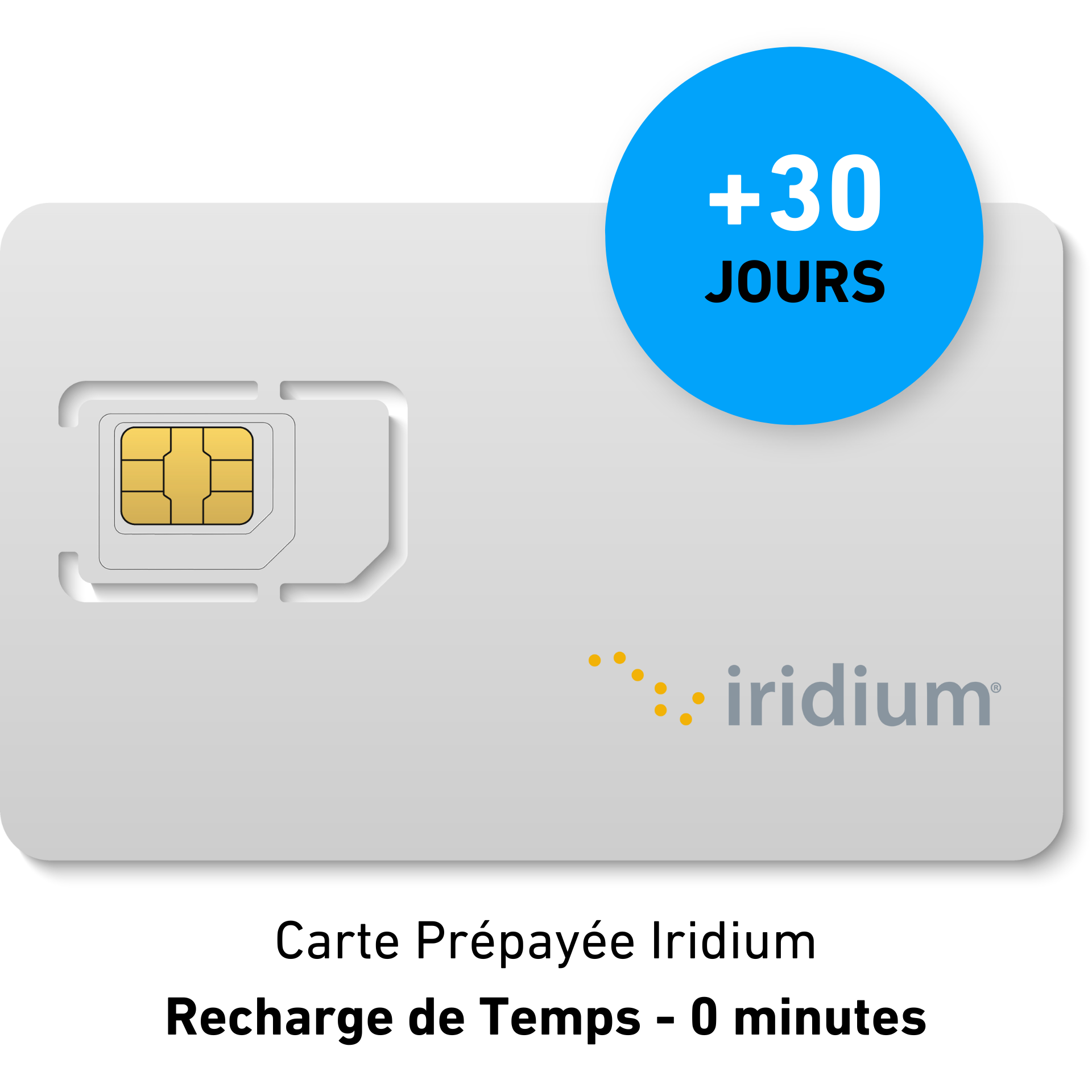 Recharge de temps 30 jours pour Carte Prépayée ACTIVE IRIDIUM - 0 Min