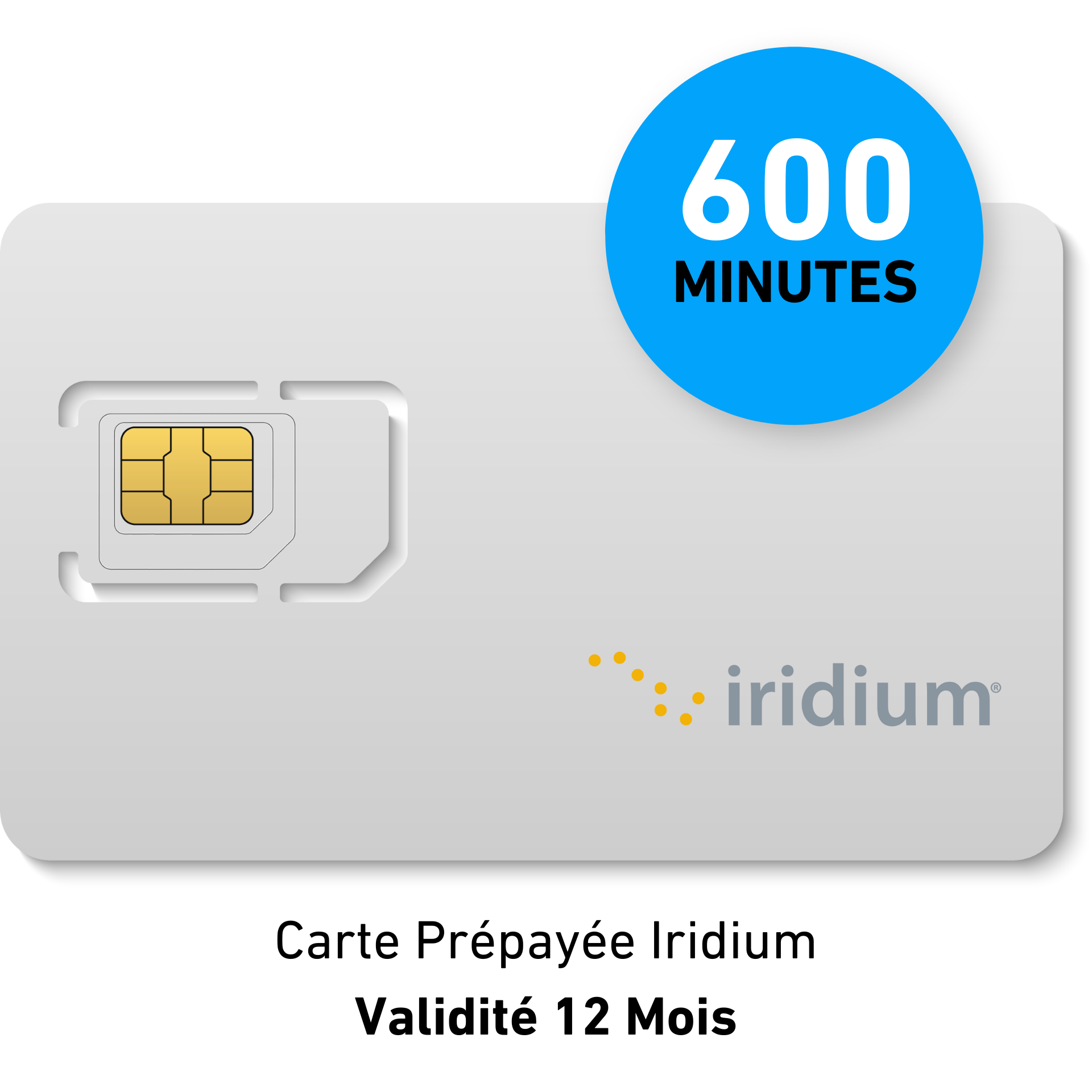 Carte Prépayée IRIDIUM - 600 min - 12 MOIS