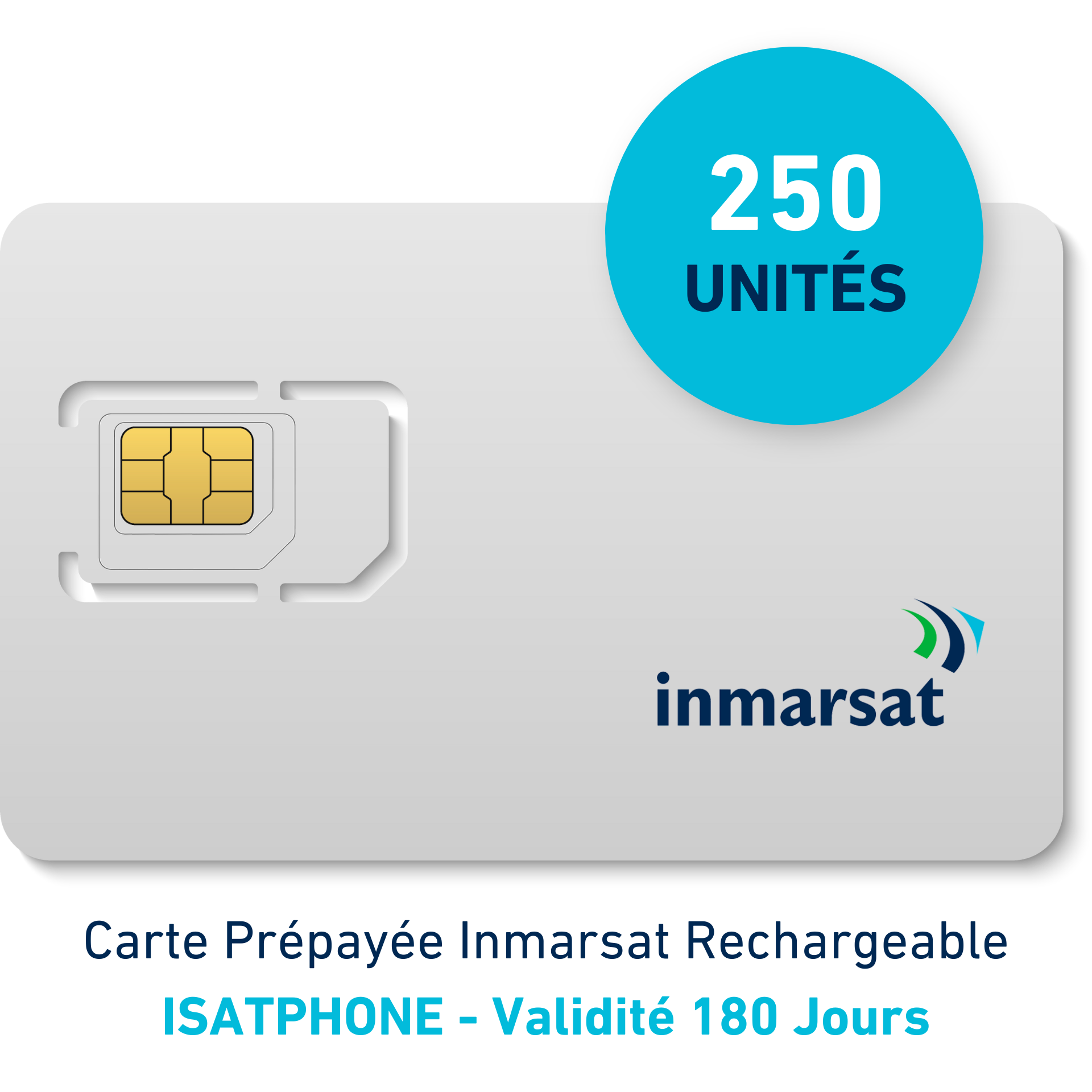 Carte Prépayée INMARSAT Rechargeable ISATPHONE - 250 UNITES - 180 JOURS